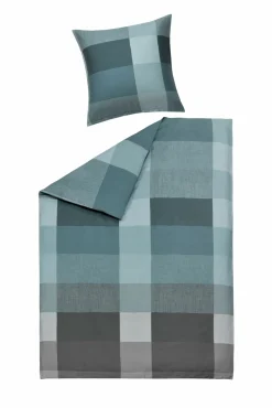 casa NOVA Satin-Bettwäsche grünblau