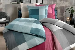 casa NOVA Satin-Bettwäsche grünblau