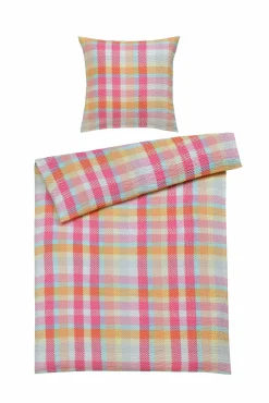 casa NOVA Seersuck.-Bettwäsche orangepink