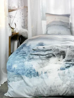 casa NOVA Wendebettwäsche graublau