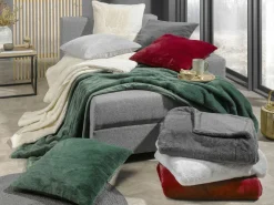 casa NOVA Wohndecke Felloptik grün