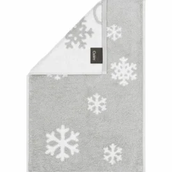 Cawö Gästetuch weißgrausilberfarben