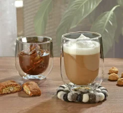 Cilio Glasuntersetzer 10cm weißgrau