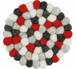 Cilio Glasuntersetzer 10cm grauweißschwarzrot