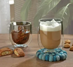 Cilio Glasuntersetzer 10cm blau