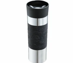 Cilio Isoliertrinkbecher 500ml silberfarbenschwarz