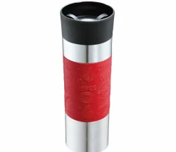 Cilio Isoliertrinkbecher 500ml silberfarbenrotschwarz