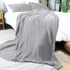 Dero Textil Musselin-Wohndecke grau
