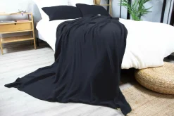 Dero Textil Musselin-Wohndecke blau