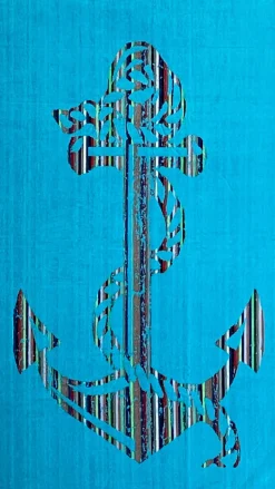 Dero Textil Velour-Strandtuch blau