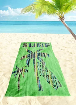 Dero Textil Velour-Strandtuch grün