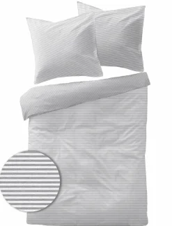Dormisette Jersey-Melange-Bettwäsche grau