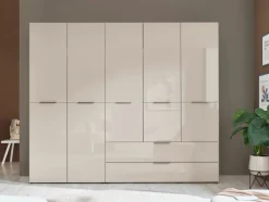 Drehtürenkleiderschrank 5-trg. beige