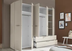 Drehtürenkleiderschrank 5-trg. beige