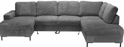 Eckgarnitur U-Form grau