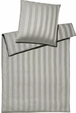 Elegante Mako-Satin-Bettwäsche silberfarben