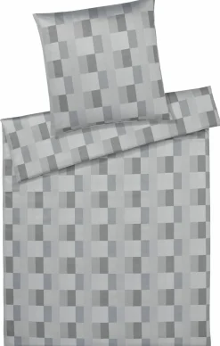 Elegante Mako-Satin-Bettwäsche silberfarben