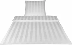 Elegante Mako-Satin-Bettwäsche weiß