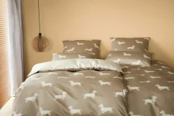 Elegante Mako-Satin-Bettwäsche beige