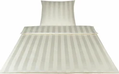 Elegante Mako-Satin-Bettwäsche beige