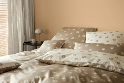 Elegante Mako-Satin-Bettwäsche beige