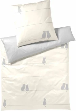 Elegante Mako-Satin-Bettwäsche beige