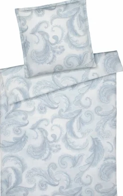 Elegante Satin-Bettwäsche blau