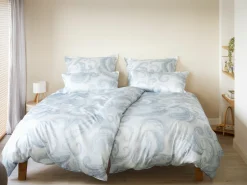 Elegante Satin-Bettwäsche blau