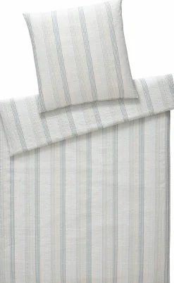 Elegante Seersucker-Bettwäsche graublau