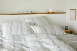 Elegante Seersucker-Bettwäsche graublau