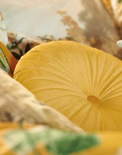 ESSENZA HOME Samt-Dekokissen gelb