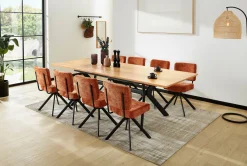 Esstisch ausziehbar beigeschwarz