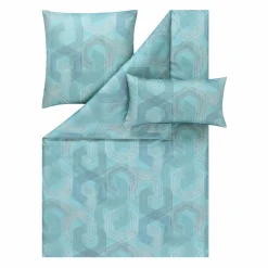 Estella Mako-Satin-Bettwäsche blau