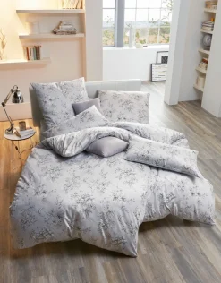 Estella Mako-Satin-Bettwäsche grau