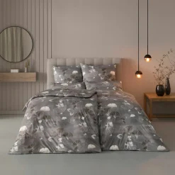 Estella Mako-Satin-Bettwäsche grau