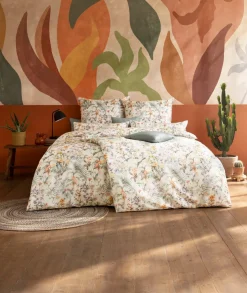 Estella Mako-Satin-Bettwäsche orange