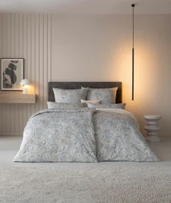 Estella Mako-Satin-Bettwäsche grau