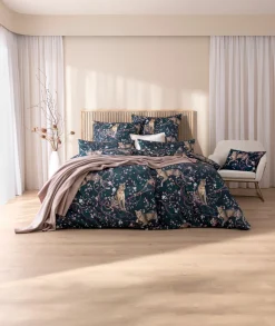 Estella Mako-Satin-Bettwäsche blau