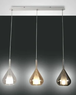Fabas Luce Pendelleuchte 3flg grau