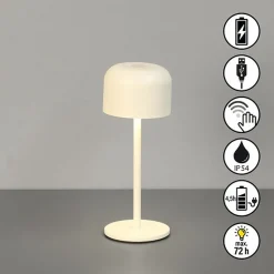 FH Lighting LED-Akku-Tischleuchte 1flg beige