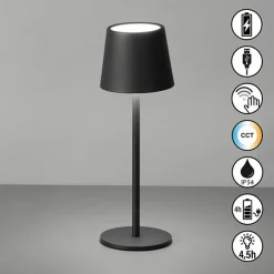 FH Lighting LED-Akku-Tischleuchte 1flg schwarz