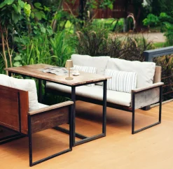 FH Lighting LED-Akku-Tischleuchte 1flg braun