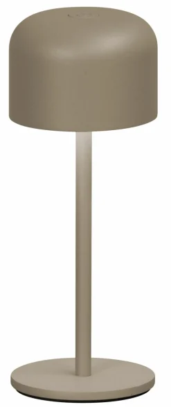 FH Lighting LED-Akku-Tischleuchte 1flg braungrau