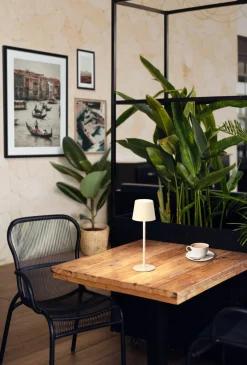 FH Lighting LED-Akku-Tischleuchte 1flg beige