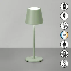 FH Lighting LED-Akku-Tischleuchte grün