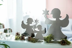 Fink Dekofigur Engel 15cm silberfarben