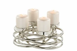 Fink Dekokranz 4flg. 26cm silberfarben