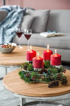 Fink Dekokranz 4flg. 26cm silberfarben