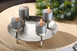 Fink Dekoleuchter 4flg. 45cm silberfarben