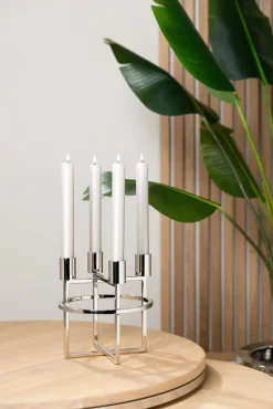 Fink Kerzenleuchter 4flg. 23cm silberfarben
